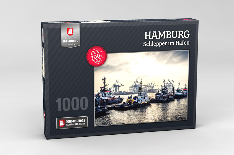Hamburg Puzzle Schlepper im Hafen
